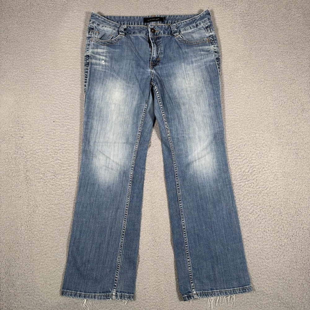 Calvin Klein Jeans Womens 14 33x29 Blue Bootcut Denim 5 Pocket Casual Preppy